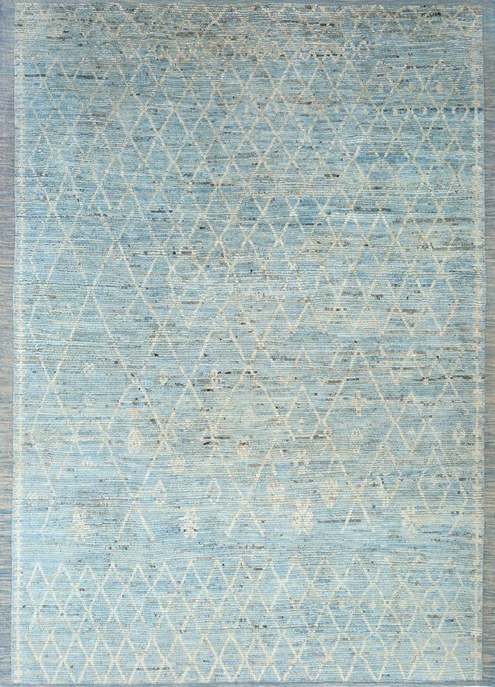 Zuri Blue Hand Knotted Wool Rugs - Pae-5543 - Jaipur Rugs US