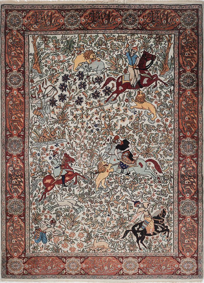 Aalam Green Hand Knotted Wool Rugs - Pae-5998 - Jaipur Rugs US