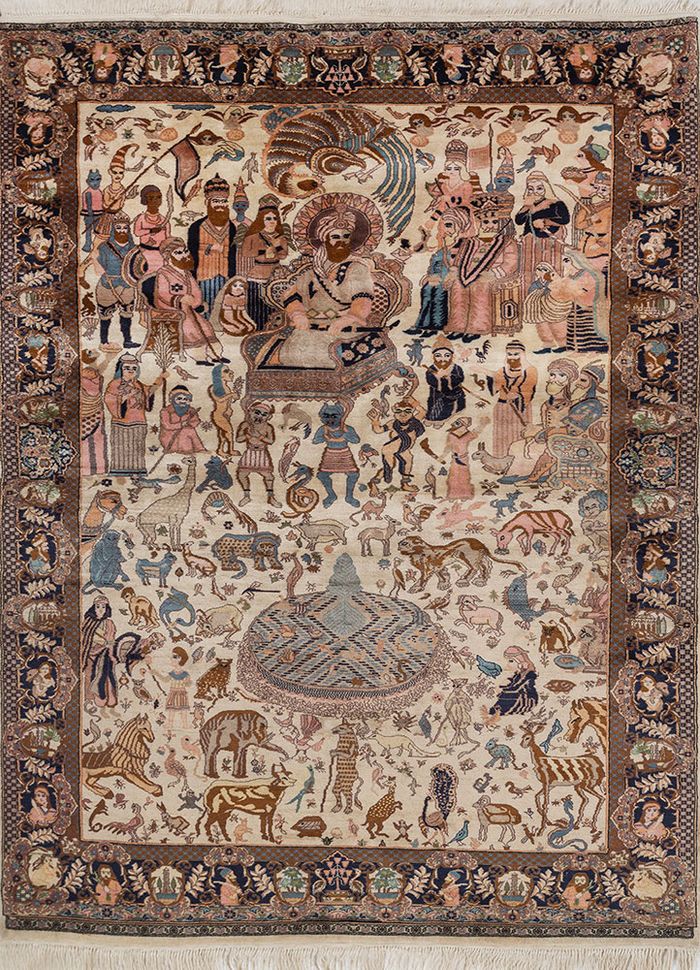 Aalam Blue Hand Knotted Wool Rugs - Pae-6000 - Jaipur Rugs US