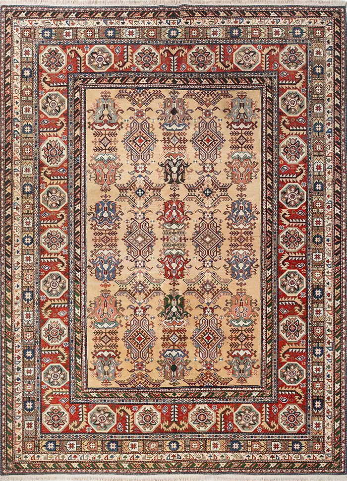 Aalam Red & Orange Hand Knotted Wool Rugs - Pae-6043 - Jaipur Rugs US