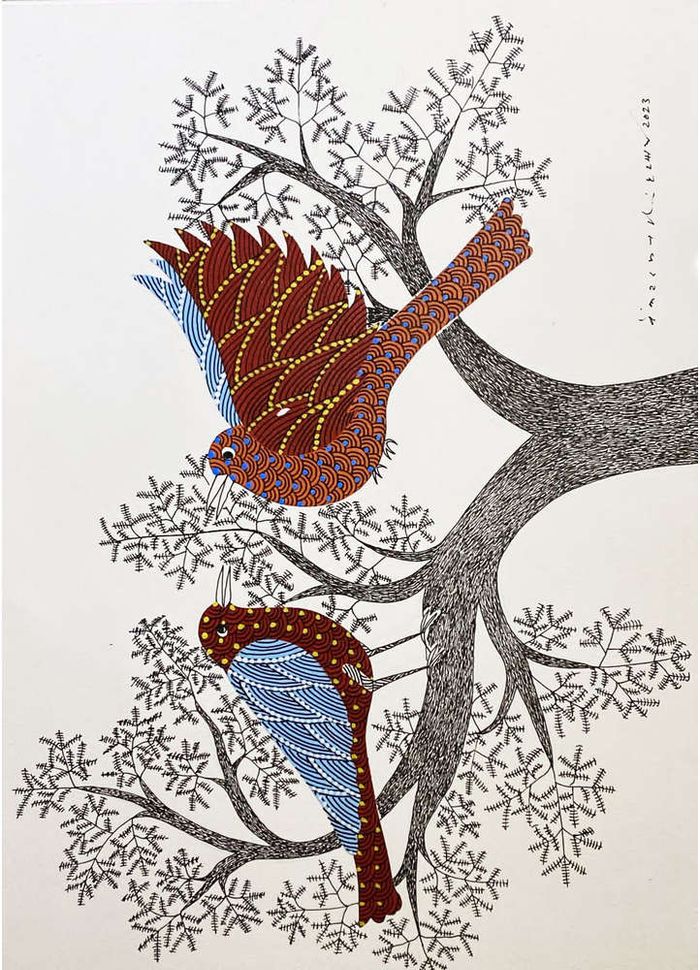 sparrow on the branches
