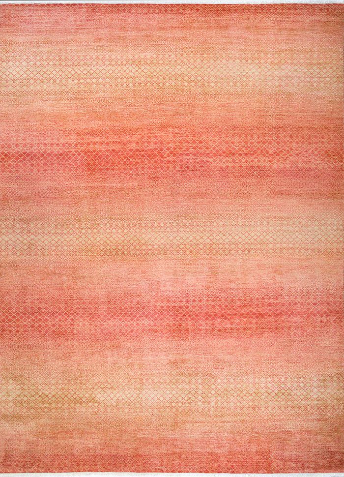 Kairos Red & Orange Hand Knotted Wool Rugs - Skwl-201