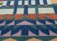checkers blue wool flat weaves Rug - CloseUp checkers blue wool flat weaves Rug - CloseUp