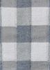 checkers blue wool flat weaves Rug - CloseUp
