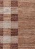 saga red and orange wool hand loom Rug - CloseUp