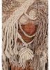 wall installation ivory wool and bamboo silk hand knotted WALL ART & TAPESTRY - CloseUp