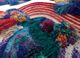 wall installation blue wool and bamboo silk hand knotted WALL ART & TAPESTRY - CloseUp wall installation blue wool and bamboo silk hand knotted WALL ART & TAPESTRY - CloseUp