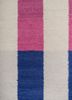 checkers blue wool flat weaves Rug - CloseUp