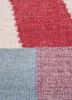 checkers blue wool flat weaves Rug - CloseUp