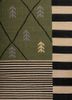 indusbar green wool flat weaves Rug - CloseUp