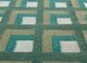 checkers green wool flat weaves Rug - CloseUp checkers green wool flat weaves Rug - CloseUp
