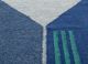 checkers blue wool flat weaves Rug - CloseUp