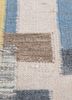 checkers blue wool flat weaves Rug - CloseUp checkers blue wool flat weaves Rug - CloseUp