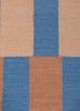checkers red and orange wool flat weaves Rug - CloseUp checkers red and orange wool flat weaves Rug - CloseUp