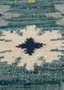alhambra blue wool flat weaves Rug - CloseUp