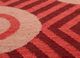 checkers red and orange wool flat weaves Rug - CloseUp checkers red and orange wool flat weaves Rug - CloseUp
