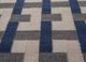 checkers blue wool flat weaves Rug - CloseUp
