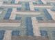 checkers blue wool flat weaves Rug - CloseUp