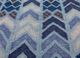 checkers blue wool flat weaves Rug - CloseUp