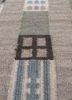 checkers blue wool flat weaves Rug - CloseUp checkers blue wool flat weaves Rug - CloseUp