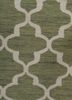 indusbar green wool and viscose flat weaves Rug - CloseUp