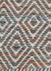 abrash blue wool and viscose flat weaves Rug - CloseUp