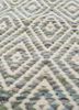 abrash blue wool and viscose flat weaves Rug - CloseUp