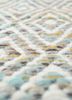 abrash blue wool and viscose flat weaves Rug - CloseUp