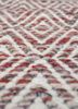 abrash red and orange wool and viscose flat weaves Rug - CloseUp