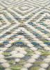 abrash blue wool and viscose flat weaves Rug - CloseUp abrash blue wool and viscose flat weaves Rug - CloseUp