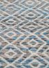 abrash blue wool and viscose flat weaves Rug - CloseUp