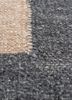 checkers blue wool and viscose flat weaves Rug - CloseUp