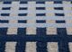 checkers blue wool and viscose flat weaves Rug - CloseUp