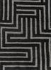 blythe grey and black acrylic hand knotted Rug - CloseUp