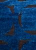 azalea blue wool and silk hand knotted Rug - CloseUp
