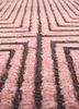 azalea red and orange wool and silk hand knotted Rug - CloseUp