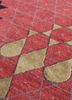 kolam red and orange wool and bamboo silk hand knotted Rug - CloseUp