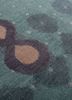 kolam blue wool and bamboo silk hand knotted Rug - CloseUp kolam blue wool and bamboo silk hand knotted Rug - CloseUp