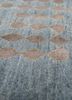 kolam blue wool and bamboo silk hand knotted Rug - CloseUp kolam blue wool and bamboo silk hand knotted Rug - CloseUp