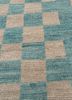 blythe blue wool hand knotted Rug - CloseUp