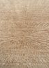 entropy beige and brown afghan wool and silk hand knotted Rug - CloseUp