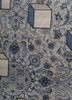 playing with tradition blue wool and silk hand knotted Rug - CloseUp playing with tradition blue wool and silk hand knotted Rug - CloseUp