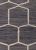 indusbar grey and black wool flat weaves Rug - CloseUp