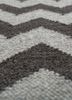 indusbar grey and black wool flat weaves Rug - CloseUp