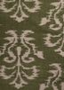 indusbar green wool flat weaves Rug - CloseUp