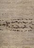 entropy beige and brown afghan wool hand knotted Rug - CloseUp