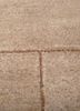 script beige and brown wool and bamboo silk hand knotted Rug - CloseUp