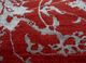 chaos theory by kavi red and orange wool and bamboo silk hand knotted Rug - CloseUp