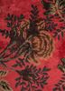 gilded age red and orange wool and bamboo silk hand knotted Rug - CloseUp gilded age red and orange wool and bamboo silk hand knotted Rug - CloseUp