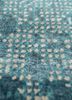 afterglow by kavi blue wool and bamboo silk hand knotted Rug - CloseUp
